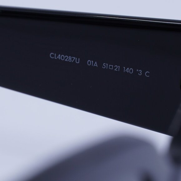 Celine CL40287U 01A Sunglasses Black Rectangle Frame, Grey Lenses - Picture 7 of 9